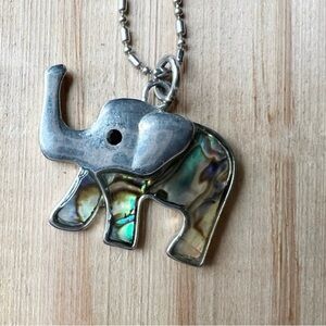 Elephant Necklace Approximately 18" Silvertone